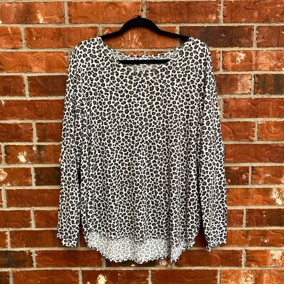 Old Navy Womens 2X White Cheetah Animal Print Soft Lounge Sweater Top - Picture 8 of 8